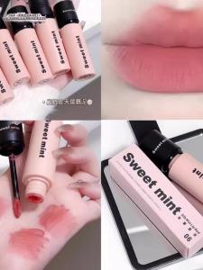 Sweetmint Velvet Matte Lip Mud Lip Freeze V04 Long-lasting Color Lipstick Non-stick Cup Smudge-proof Lip Base Cosmetic Tool