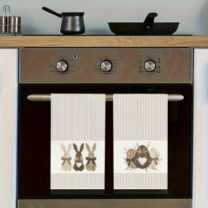 2-Pack Easter Egg Bunny Kitchen Towels Dish Towels Hand Towels Highly Absorbent Kitchen Decorative Towels Neighbor Gifts Sweet Housewarming Gifts for Friends Mom Gifts Friend Birthday Gifts