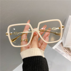 New D Type Anti-blue Glasses Large Square Frame Network Red Street Photo Frame Korean Version Plain Face Literary Flat Light Mir