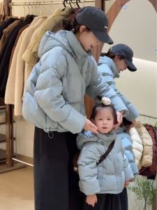 Short Puffer Jacket Women Winter New Style Thickened Super Cute Bread Coat White Duck down Hooded Straight Tube Commute Style