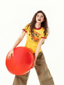 Áo Thun Nữ in Hình Trái Cây Mùa Hè Thường Ngày Cổ Tròn Tay Ngắn Dáng Ôm Vừa Vặn Thời Trang Đa Năng Thoải Mái