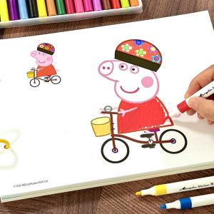 Peppa Pig Coloring Book for Toddlers Aged 3-6 Years Old Kindergarten Baby Cartoon Acrylic Marker Coloring Drawing Book
