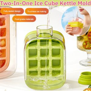Two-In-One Ice Cube Kettle Portable Ice Ball Maker Mold for Home Multi-function Water Bottle Ice Box