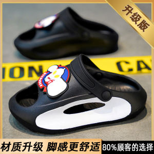 Childrens Summer Beach Themed Anti-Slip Cotton Slippers Cartoon Design Boys Girls Indoor Outdoor Slip-On Shoes Comfortable Step Feeling