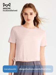 MiiOW | เสื้อยืดแขนสั้นทรงหลวมๆ สุดเก๋สำหรับผู้หญิงในฤดูร้อนปี 2025 คอกลมแขนสั้น MiiOW Cat Person Casual Fit เสื้อผ้าทำงาน
