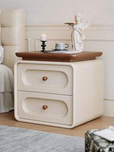 XIANGNANSONG | Vintage Cream Home Small Paw Leather Bedside Cabinet