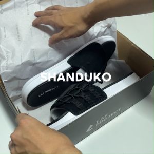 Sandal Slide Pria Wanita Slip On Casual Distro Fashion Sendal Selop Slop Kekinian Keren Sehari hari Terbaru Cream Shanduko Original Asli Premium LAF Project