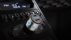 LENCENT Bluetooth 5.3 FM TransmitterFull Metal Bluetooth car Adapter with PD 20W & QC3.0 Fast ChargerHi-Fi Music/Clear Calling car FM Bluetooth Adapter【Color Light