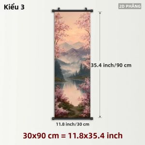 VIKAMA Hoa Anh Đào Phong Cảnh Tấm Thảm Phong Cách Trung Hoa Sương Mù Tráng Sương Trang Trí Tường Bình Minh Cho Gia Đình Phòng Khách Phòng Ngủ Lối Vào