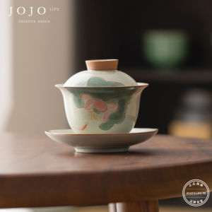 ZiQuanJian Ceramic Gongfu Tea Set Office Home Use Three Elements Tea Bowl Handmade High Temperature Burning Chinese Style