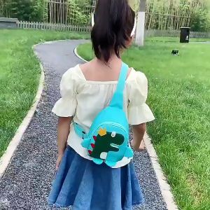 Children Dinosaur Bag Cute Cartoon Chest Bag Kids Messenger Bag Shoulder Bag Children Messenger Bag Toys