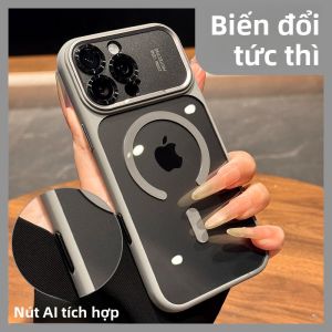DAIMANG | ốp điện thoại di động Apple 16 giây đến 18promax mới ống kính kim loại màu xám titan phù hợp với phím camera iphone17pro chống rơi toàn diện 15 trong suốt 14 hốc khí từ tính