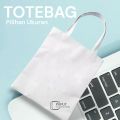 Tote Bag / Totebag blacu putih polos pilihan ukuran termurah dan terlaris. 