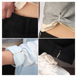 4Pcs Women Men Adjustable Magnetic Clips Pants Hemming Clips Trouser Sleeve Shirt Clip Leather Cuff Shortening DIY Accessories