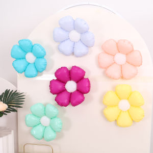 6 pieces Sunflower Balloon - Candy Colored Daisy Flower Aluminum Film Balloon Wedding Birthday Party Mothers Day Decoration