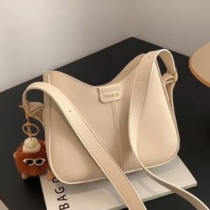 💥SALE82฿💥 HENGHENG1🎈🎉 กระเป๋าสะพายข้าง หนังPU แถมฟรีพวงกุญแจ มีให้เลือก 4 สี มินิมอล เรียบหรู