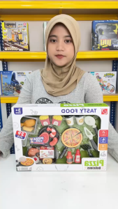[KST] Mainan Pizza Edukatif Anak Permainan Peran Aksesori Potong Dapur Komplit 29pcs Kado Ultah