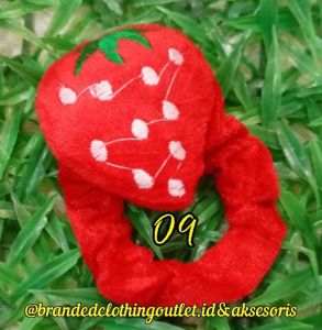 KUNCIR BULU KARAKTER LUCU / IKAT RAMBUT DONAT IMPORT / SCRUNCHIE ELASTIS / SOFT HAIR TIE / SBC2816