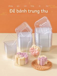 Thickened Plastic Mooncake Packaging Box Pudding Green Bean Cake Ice Skin 50g Inner Round Square Baking Cooking Tools