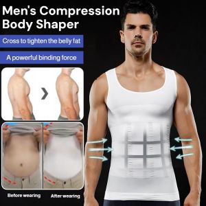 Mens Compression Body Shaper Tummy Control Sculpting Body Vest Waist Trainer Corset Slimming Shapewear