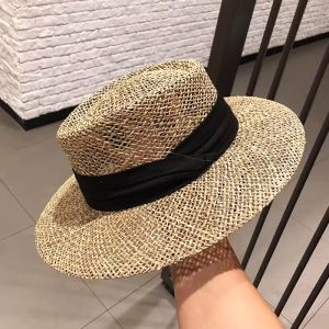 Braided Sun Protection Flat Top Straw Hat