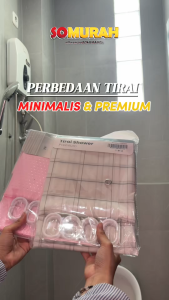 Shower Curtain Tirai Kamar Mandi Toilet Diamond Motif Polos Tebal Premium Waterproof Elegan
