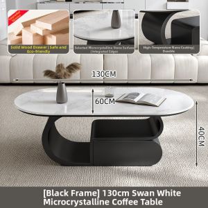 YIYOU | Modern Luxe Elliptical Living Room Coffee Table