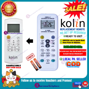 KOLIN AIRCON Remote Replacement [**Mag Basa B4 Umorder**] Ready to USE Universal for KOLIN AIR CONDITIONER Remote Control KOLIN INVERTER NON-INVERTER Air Condition Remote KOLIN Aircon Remote alluremarketplace2nd
