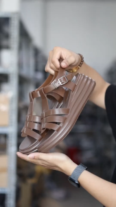Giày Sandal Cao Gót Nữ 5cm Đế Xuồng Lượn Sóng Quai Đan Pixie H441