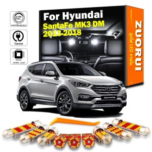 ZUORUI 12 ชิ้นภายใน LED Dome Light สําหรับ Hyundai Santafe Santa Fe MK3 DM 2013 2014 2015 2016 2017 2018 รถหลอดไฟอุปกรณ์เสริม