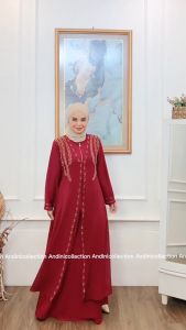 Gamis Abaya Turki Wanita Amarta 411 Lebaran Terbaru Hitam Navy Cokelat Andinicollection