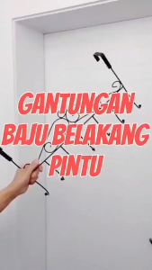 Gantungan Baju Belakang Pintu 7 Hook Kait Tanpa Paku Cantolan Pakaian Aksesoris Steel Cloth Hanger
