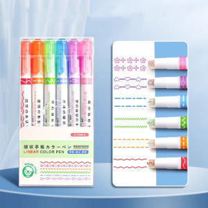 6 ชิ้น/เซ็ตดอกไม้น่ารักรูปทรงปากกาเน้นข้อความโรลเลอร์ทิปคิวเวอร์ไลเนอร์มาร์กเกอร์คาวาอิสำหรับเขียนวารสารวาดเครื่องเขียน