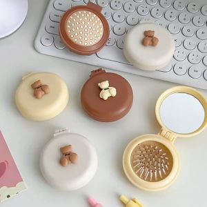 🐨 หวีกระจก หวีกระจกพกพา สไตล์มินิมอล กระจกแต่งหน้า หวีพร้อมกระจกในตัว