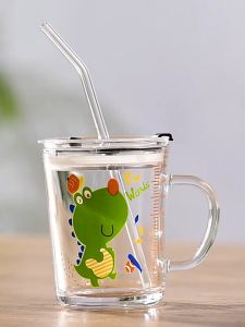 (Giao hàng nhanh) 400ML-Cốc hút sữa dày mới dành cho trẻ em có tay cầm cốc nước hình kỳ lân dễ thương cốc nước hoạt hình