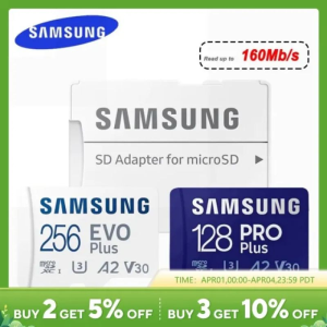 Samsung EVO Plus Micro SD Card: 128GB, 256GB, 512GB A2U1 U3 4K No Refurbished Brand New Products Flash Memory TF