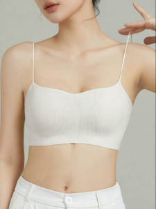 Slim Strap Gather Back Light Leak Protection Bra