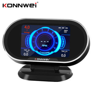 KONNWEI KW206 OBD2 Scanner Car Smart Gauge Digital On-Board HUD Head-up Digital LCD Display Fuel Consumption Water Temperature OBD2 Gauge Display Speedometer For Toyota Mitsubishi Honda Hyundai Ford Mazda Suzuki For All Gasoline/Diesel Universal 12V Cars