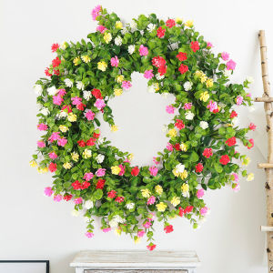 Nordic Style Spring Outdoors Artificial Floral Wreath Home Decor
