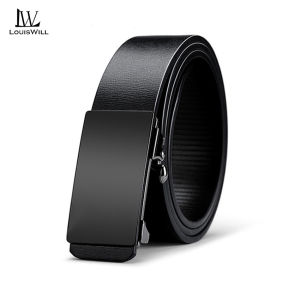 LouisWill Men Belts Real Cowhide Leather Automatic Buckle Belt Original Leather s Waist Belts Nonporous Casual Business Belt Jeans Belt for Men