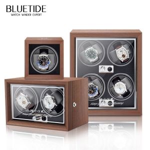 BLUETIDE Luxury Walnut Wood Watch Winder For Automatic Watches1 2 4 Slot High-End Watches Box with Mabuchi Moto