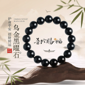 PUTUOSHAN | Prosperity Amulet Black Obsidian Single Bracelet