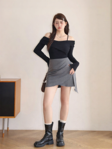 Áo Thun Dáng Rộng Một Bờ Vai Phù Hợp Slimming