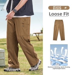 CAMEL | Summer Thin Loose Ventilation Drying Mens Cargo Pants