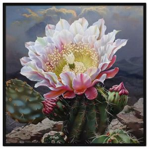 Tranh phong thủy hoa xương rồng trên núi tranh treo tường tranh dán tường tranh sơn dầu in canvas. CGI - 530