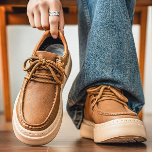 CONGLINSHIZI | Spring British Versatile Thick Heel Elevating Casual Leather Loafers