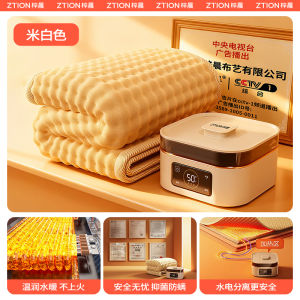 Quiet Noiseless Water Circulation Electric Blanket Double Size Heating Pad Anti-Bacterial Fabric Timer Function Overheat Protection