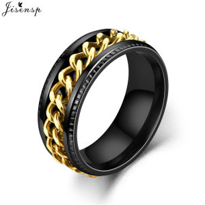 Punk Titanium Steel Rotatable Couple Ring Multifunctional Bottle Opener Spinner Chain Rotable Rings Man Women Engagement Gifts