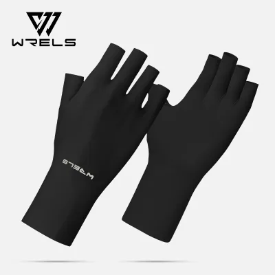 WRELS Ice Silk Motorcycle Gloves Non-Slip Thin Anti-UV Sports Riding Leaky 5 Finger Gloves #St1013