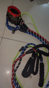 (CÓ CHUÔNG) Vòng cổ 2 lớp lót đệm kèm dây dắt 0.8cm dài 1.50cm phản quang dành cho Chó